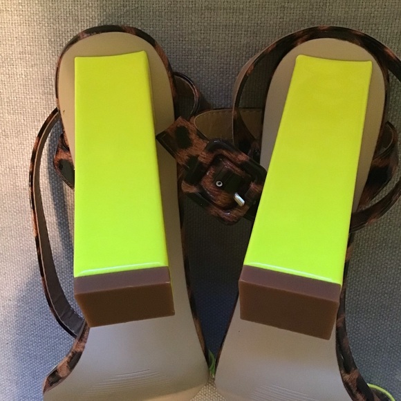 Azalea Wang “Katelyn” Leopard/Neon Green 7.5 NIB - Picture 5 of 8
